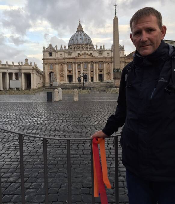 TAKING A STAND: Paul Levey joined other survivors in Rome for the Royal Commission to hear Cardinal George Pell's testimony.
