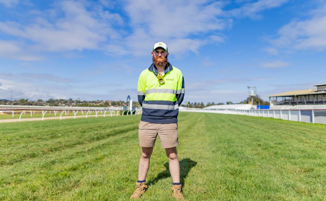 Dermott O'Connor checks out the condition of the track ahead of the May Racing Carnival. Picture by Anthony Brady