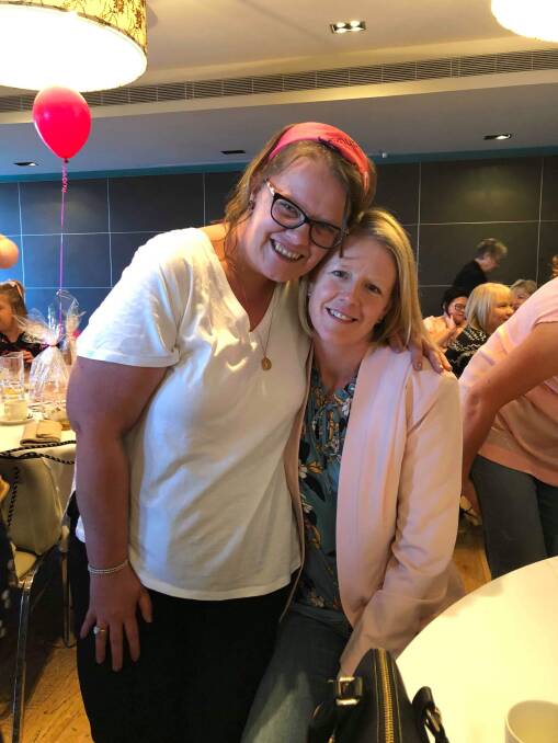 ALL SMILES: Warrnambool breast cancer survivor Deanne Evans with McGrath breast care nurse Rebecca Hay. Picture: Supplied