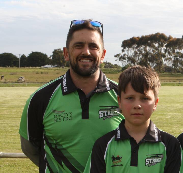 BATTLE: Damian Jones, with his son Gus, was appointed president of the newly formed Spring Creek Cricket Club late last year.