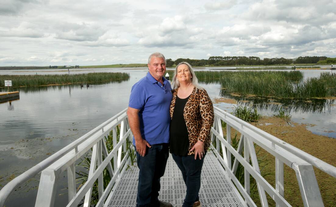 POSITIVE OUTLOOK: Lake Purrumbete Caravan Park owners John and Marina Clements have had a challenging two years. Picture: Chris Doheny