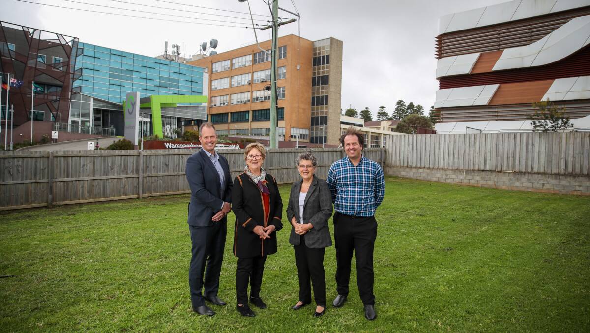 South West Healthcare chief Craig Fraser, Glenys Phillpot and Vicki Jellie from Peter's Project and SWH's Jamie Brennan at the new site.
