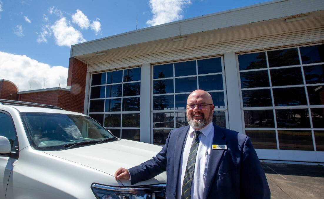PLENTY OF POTENTIAL: Ray White Warrnambool real estate agent Jason Thwaites at the former Warrnambool fire station. Picture: Chris Doheny