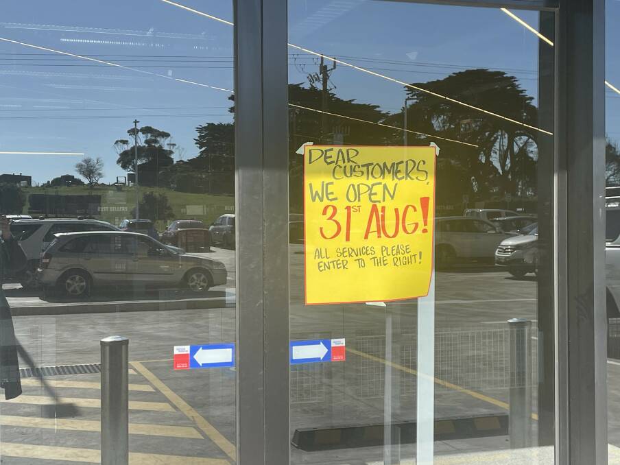 Warrnambool's JB Hi-Fi will open on August 31, a sign on the door advises.