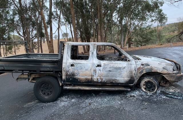 DESTROYED: The stolen car was burnt and dumped at Nigretta Falls. Picture: Supplied