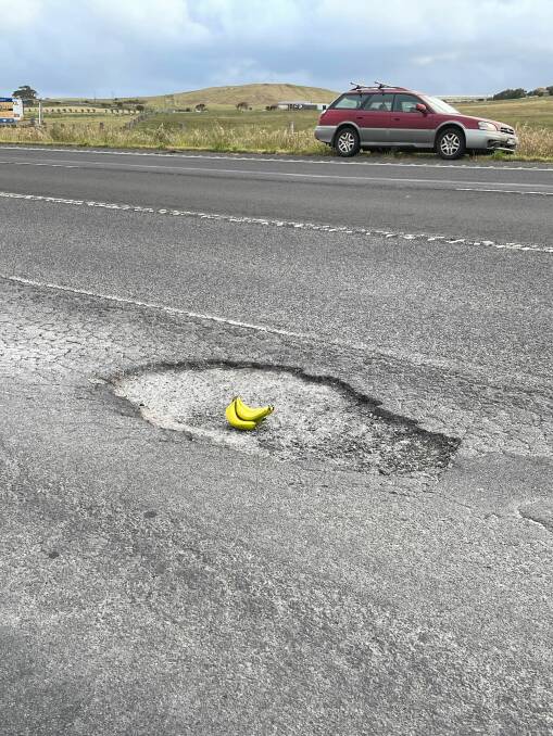 A number of motorists warned other drivers of the massive pothole on the Princes Highway on the weekend.