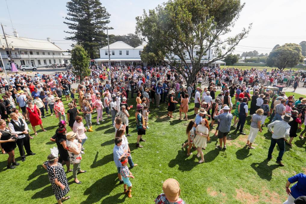 YEAR ON: The world record Charleston attempt at the 2020 Port Fairy Jazz Festival. 