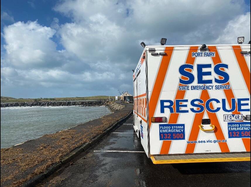MULTI-AGENCY RESCUE: Members of the Warrnambool and Port Fairy SES units attended.