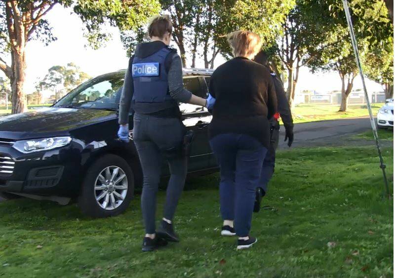 The Colac woman is arrested on Thursday. Picture: Victoria Police