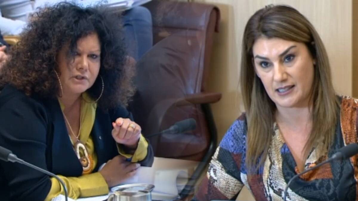 Senator Malarndirri McCarthy and Lidia Thorpe during the hearing. Pictures screenshots