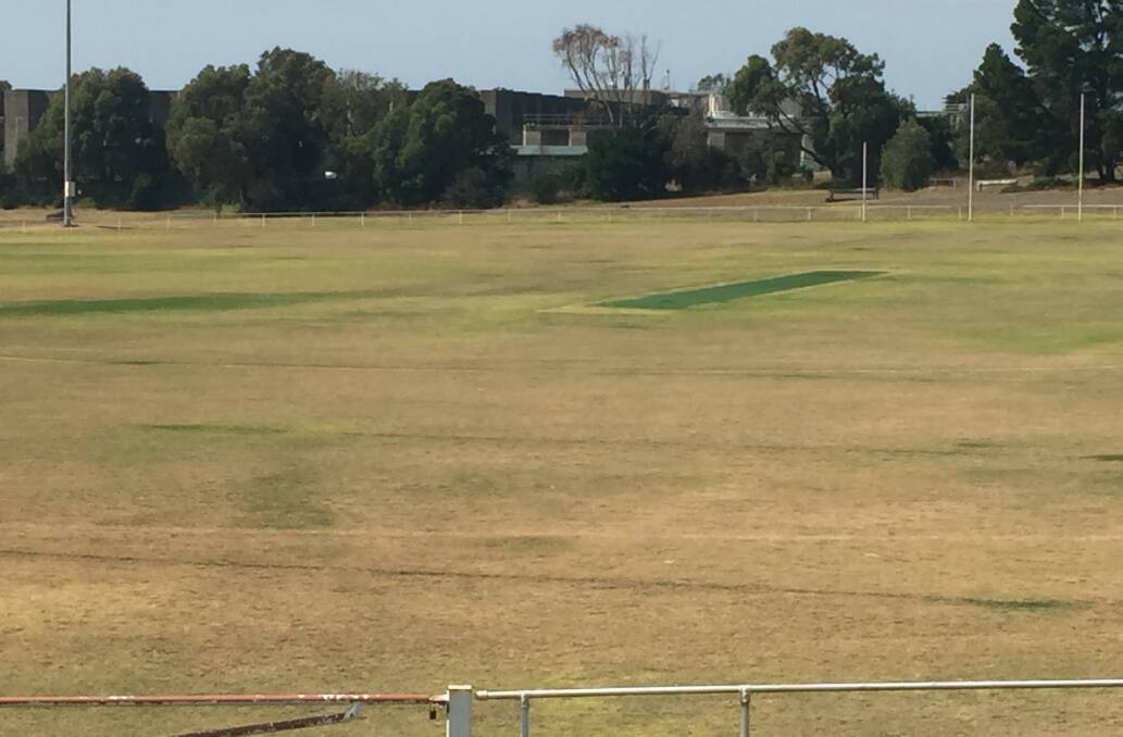 Dry: Warrnambool's Mack Oval was crispy dry on Wednesday.