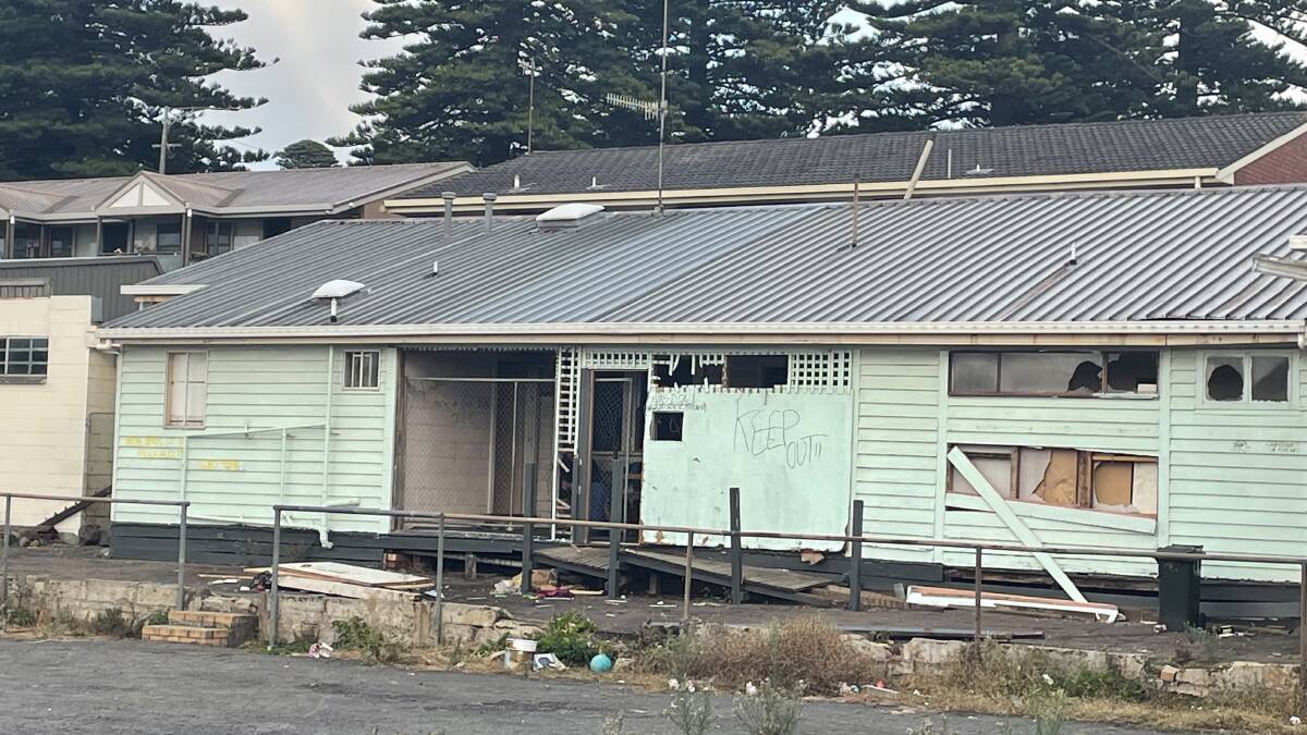 The dwelling at the rear of the old Warrnambool Salvation Army church in Lava Street where a number of homeless men have been living.