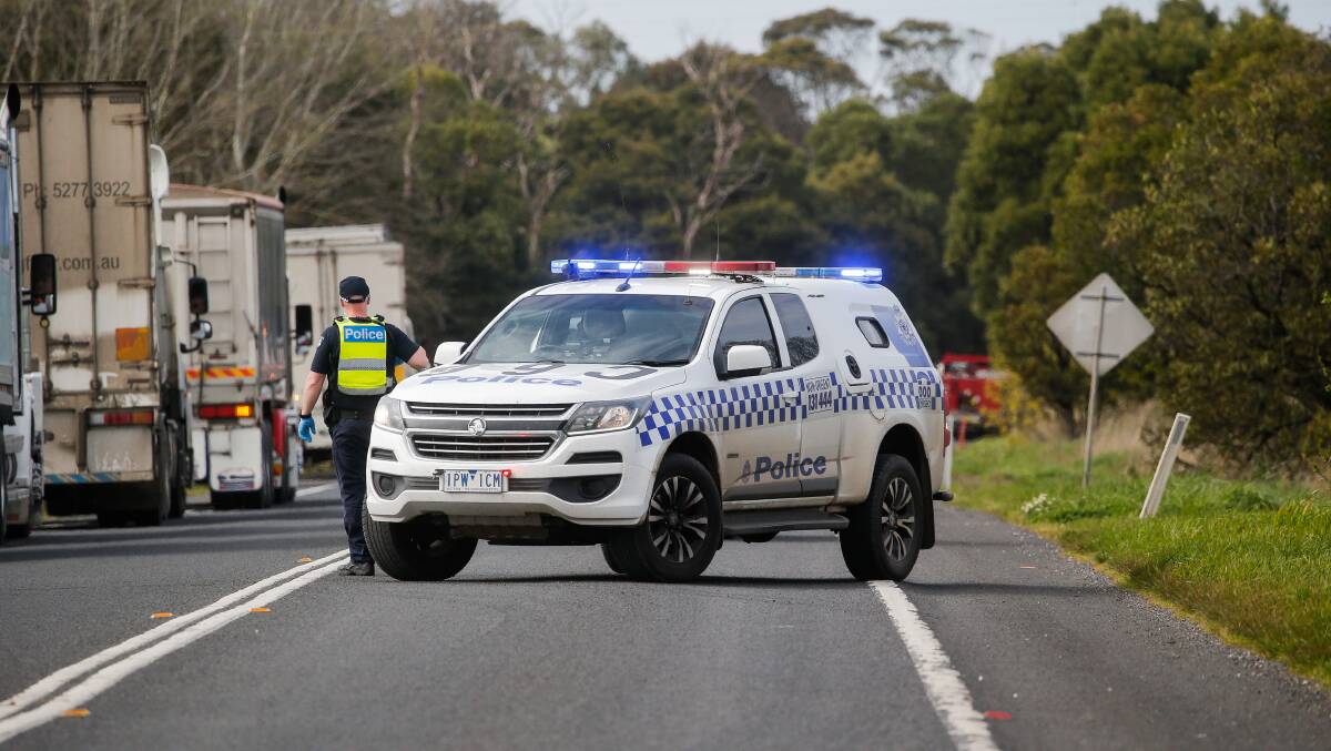 The Princes Highway was blocked at Boorcan. This is a file image.