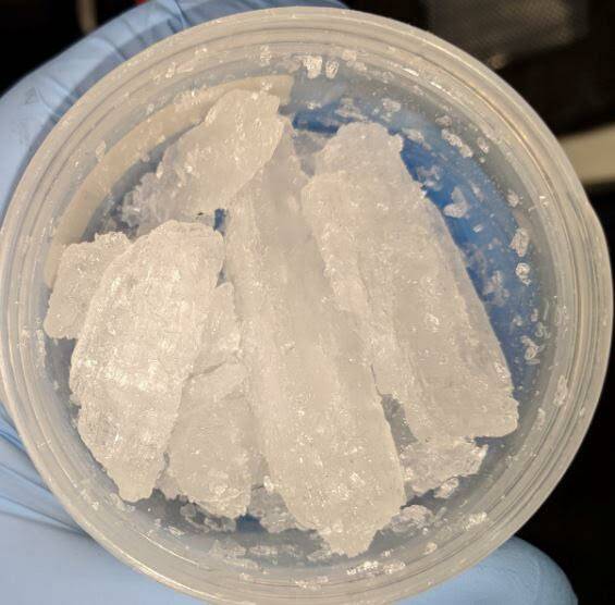 Haul: Warrnambool police seized a container with 60 grams of ice from a car parked at a supermarket in late August.