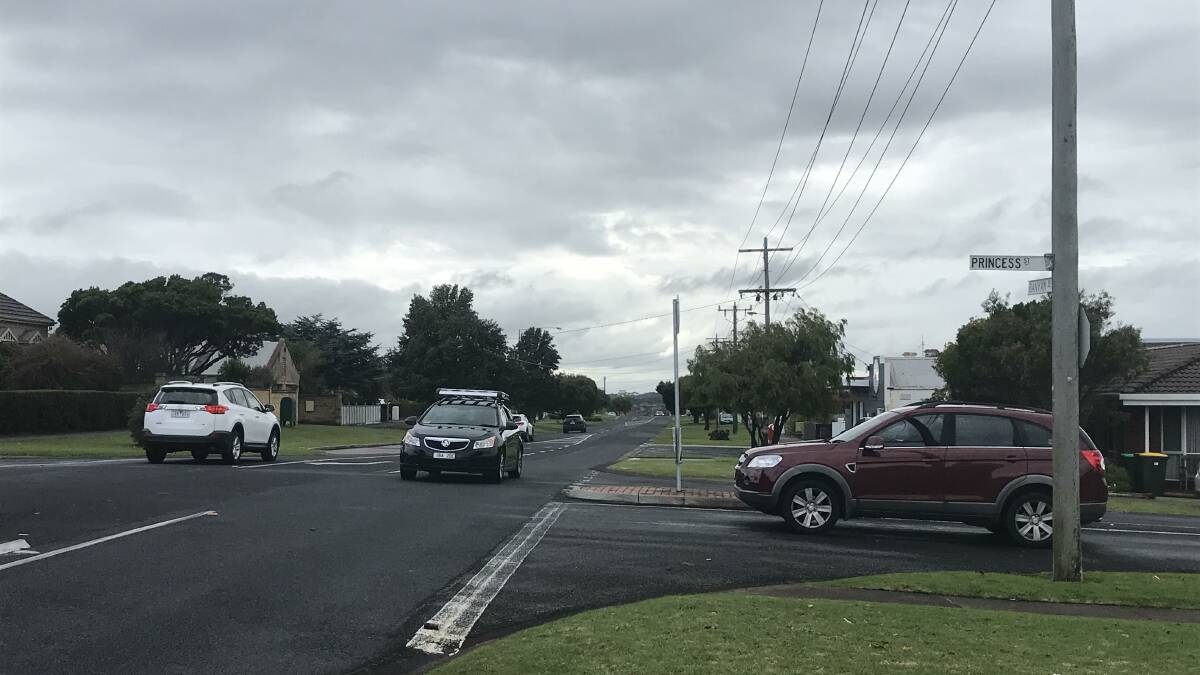 Review: The intersection of Banyan Street and Princess Street near where the Warrnambool woman died in a collision of Friday evening.