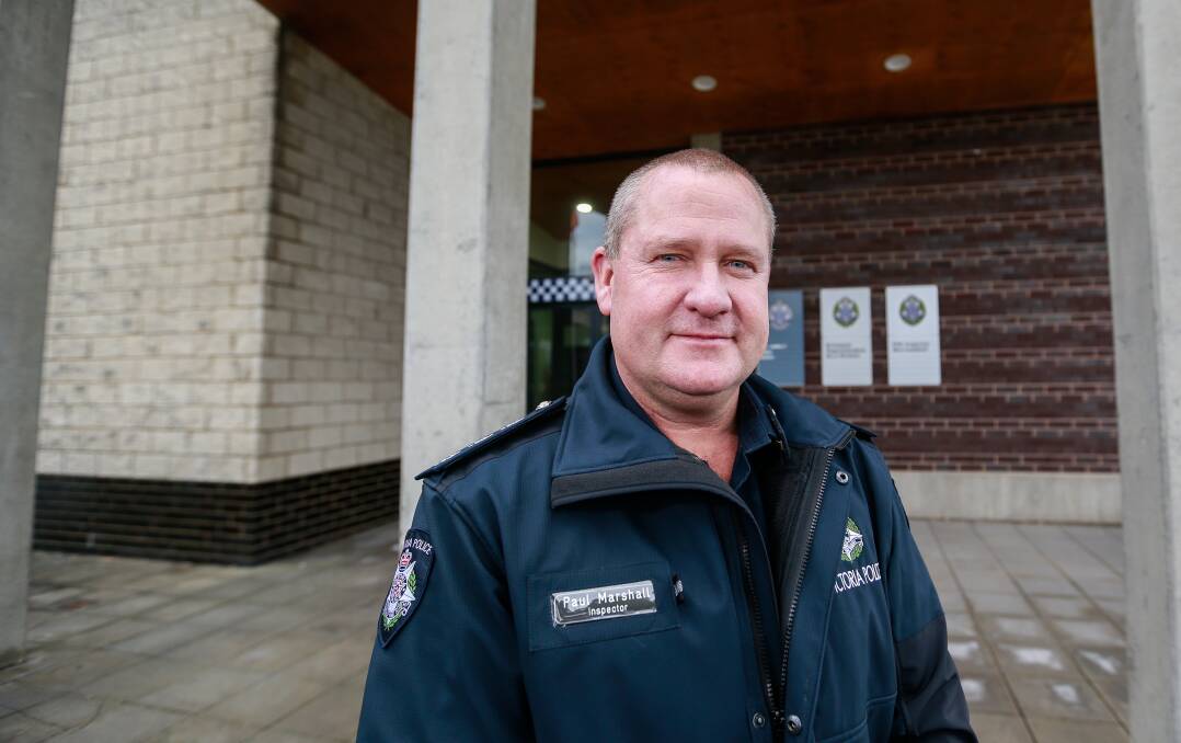 On watch: Inspector Paul Marshall says Warrnambool district police have been kept busy with floods and COVID restrictions.