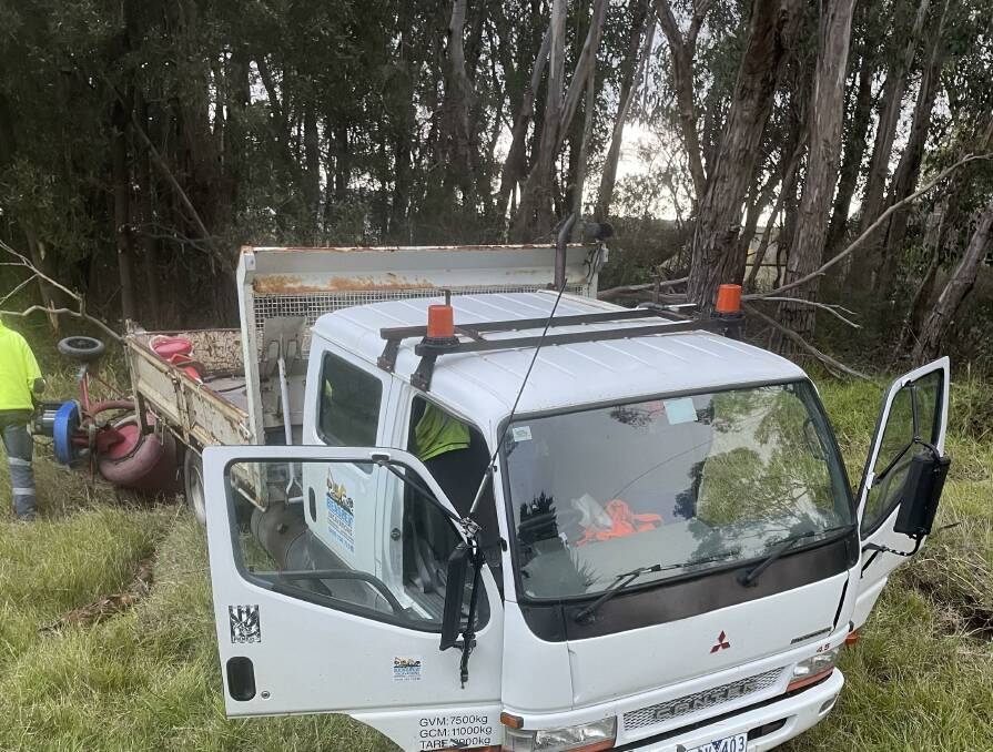 Another truck came off the Cobden-Warrnambool Road - the fourth in less than a fortnight at the same spot at Naringal East. 