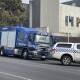 A Victoria Police search and rescue heavy vehicle was parked out the front of the Warrnambool police station on Tuesday morning.