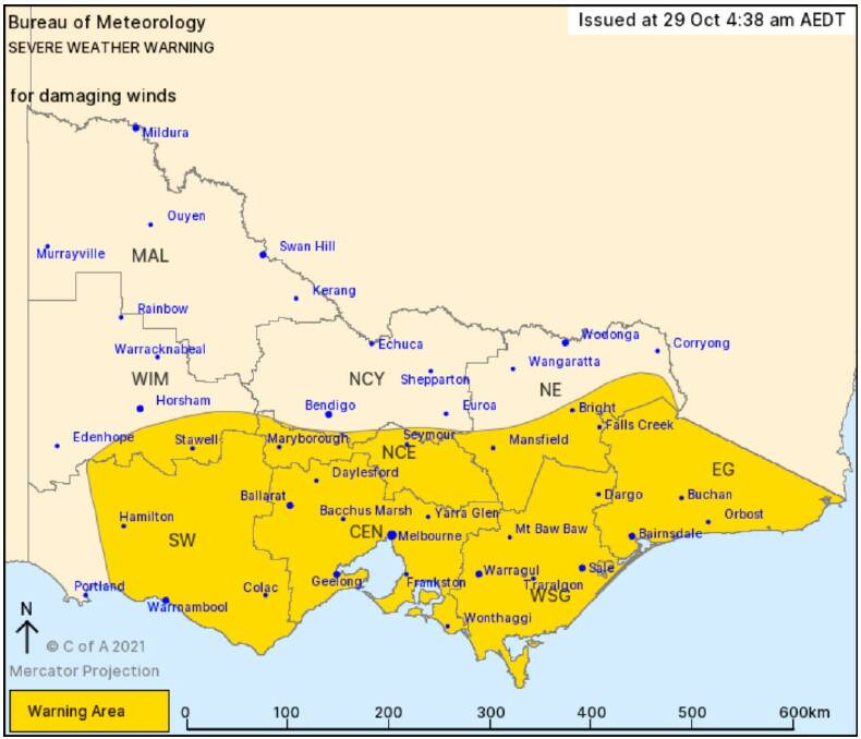 Worst gone: The severe weather warning for the south-west issued at 4.38am was lifted by 6.19am