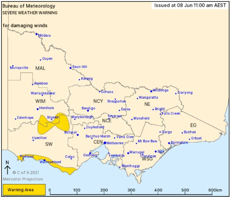 Severe weather warning issued for part of the south-west