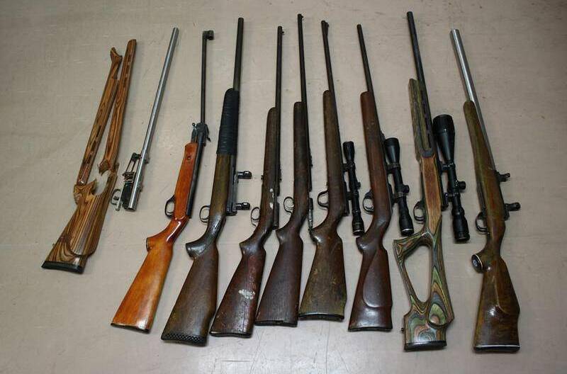 Information wanted: Eight rifles, similar to these, have been stolen from a south Portland property. One has been recovered and a man charged.