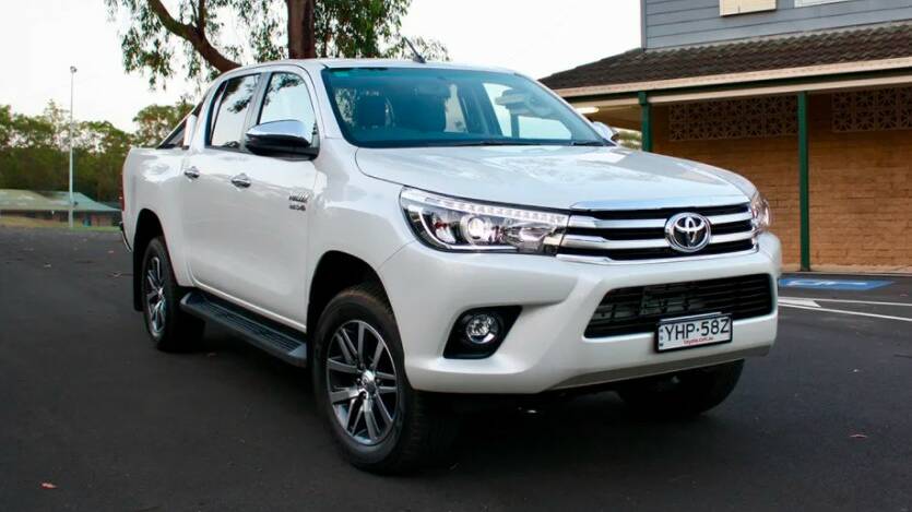 Gone: A white 2018 Toyota HiLux - registration 1MU-6YF - similar to this image, was stolen from a Warrnambool plumbing business overnight Thursday.