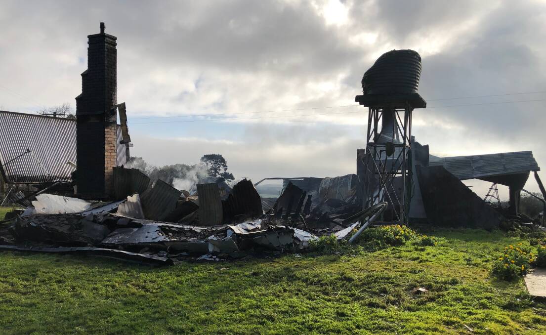 Gone: The home on Camperdown's Park Road was completely destroyed in an overnight fire.