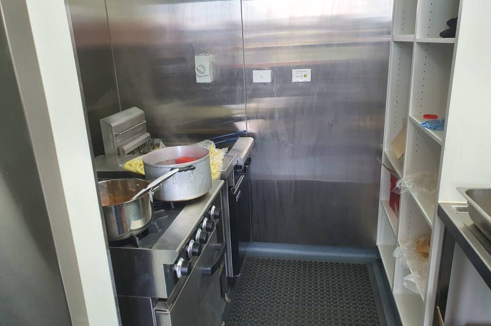 The kitchen preparation area for the Warrnambool Reid Oval canteen.