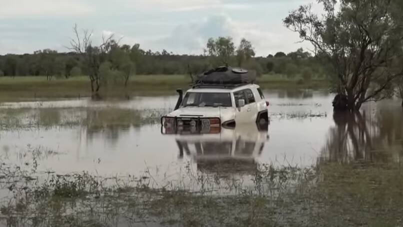 This four-wheel-drive also got stuck in flood waters. This is a file image.