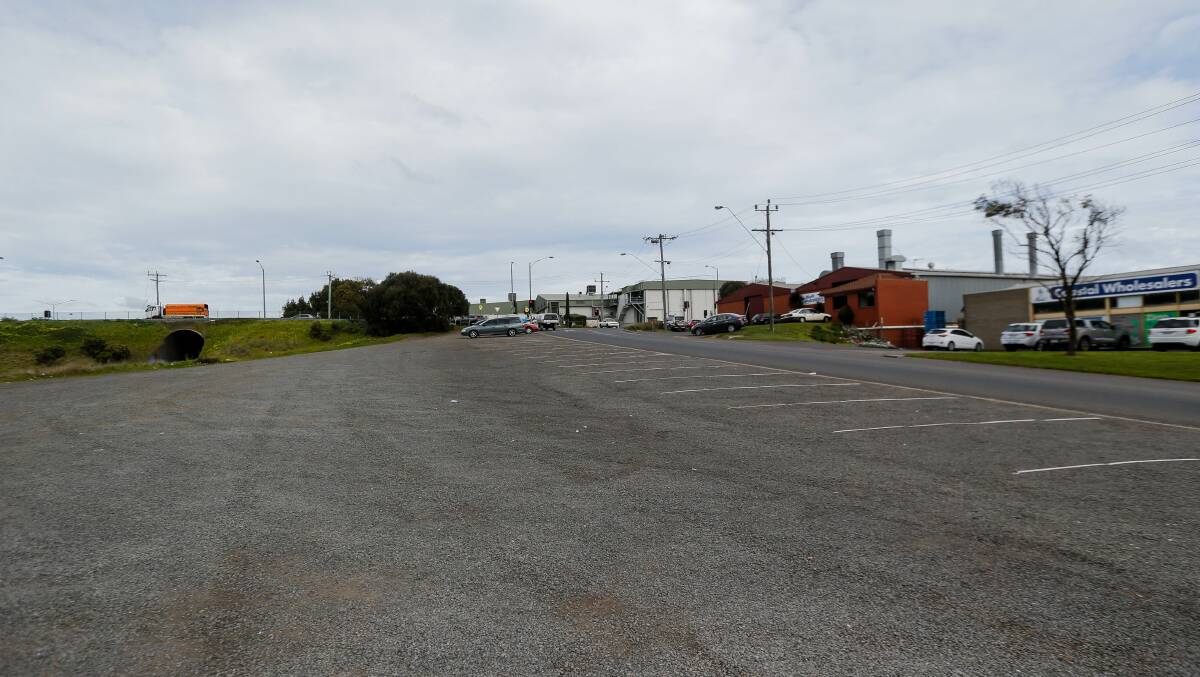 Closed: The vacant Midfields car park. The Warrnambool abattoir was closed on Wednesday. Picture: Morgan Hancock 