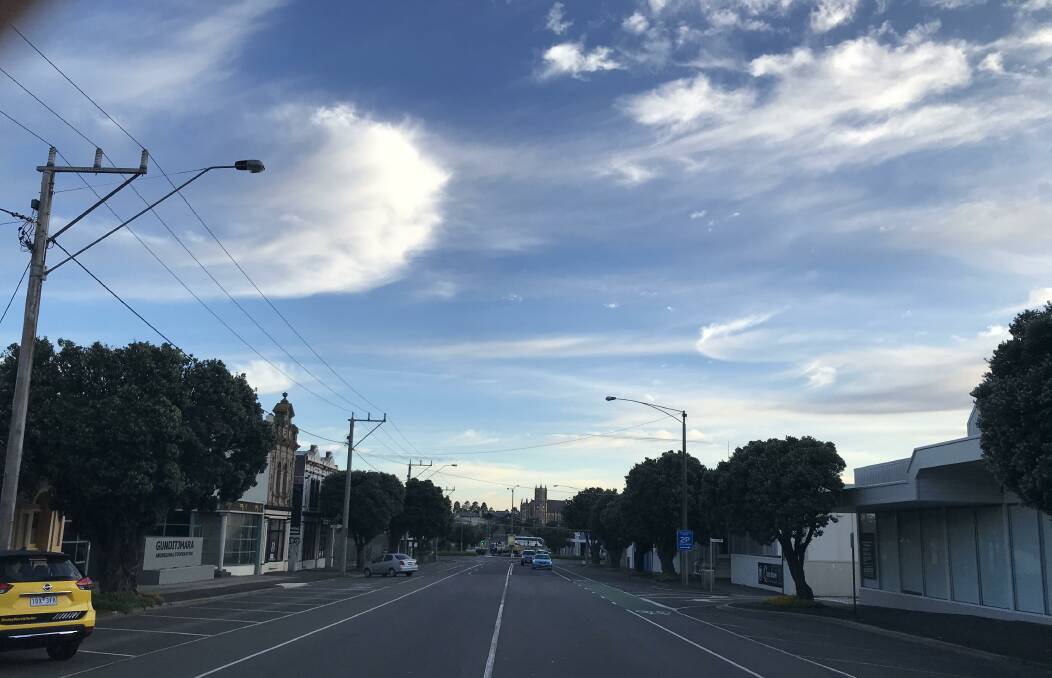 Cool weather on the way: Just after 7am in Warrnambool there was plenty of blue sky but it will rain tomorrow and tops of just 12 degrees are predicted for Saturday and Sunday.