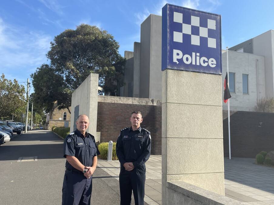 Operation organised: Acting Senior Sergeant Cameron Ross and Acting Inspector Dave Reither are in charge of the police operation covering the Warrnambool May Racing Carnival.