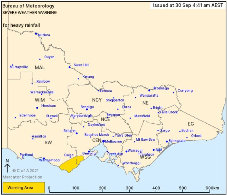 Severe weather warning for the Otways, water over Great Ocean Road