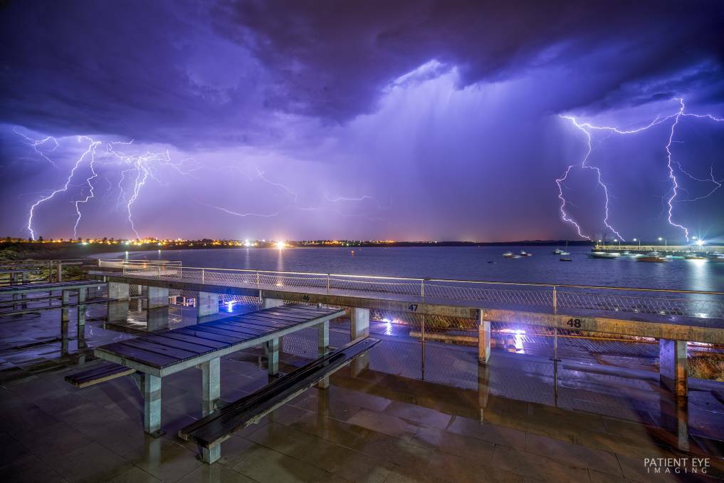 The spectacular light display accompanying a summer storm which hit Warrnambool in 2015 was captured by photographer Aaron Toulmin using a time-lapse setting from the Pavilion, overlooking Warrnambools Lady Bay. A thunderstorm is predicted Saturday afternoon.
