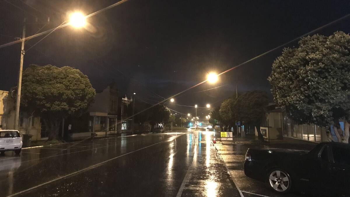 Damp: It was raining heavily in Warrnambool at 7am. We're expecting a top of 12 degrees with Camperdown not expected to get to double figures.