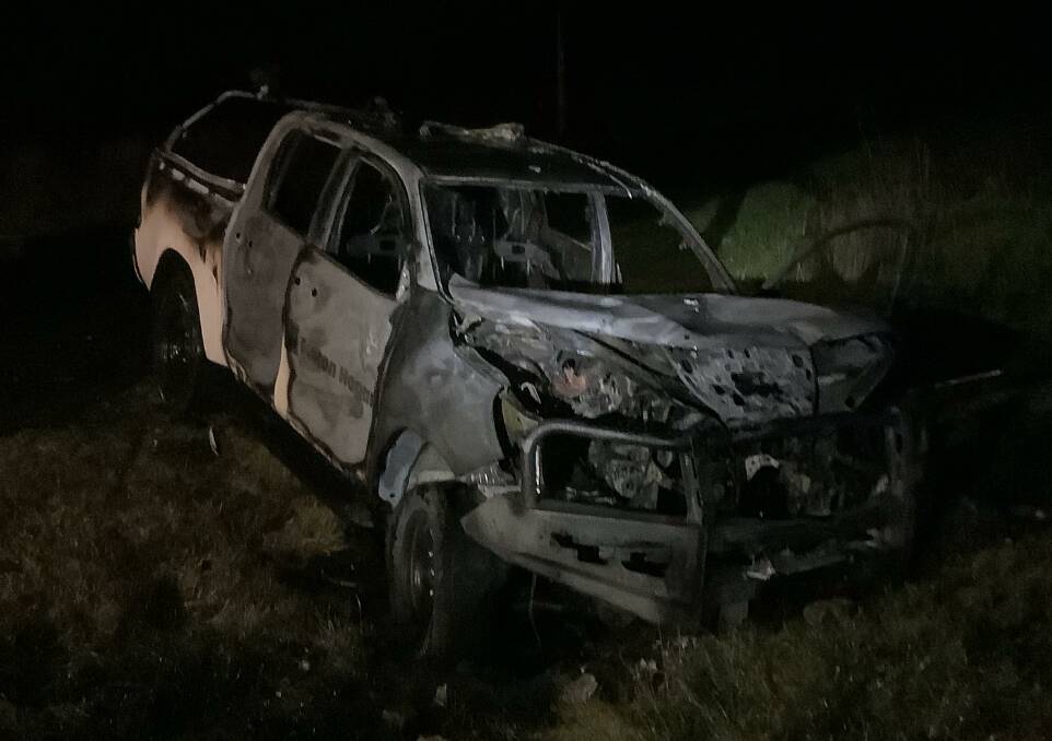 Two cars torched, company ute stolen in series of offending.