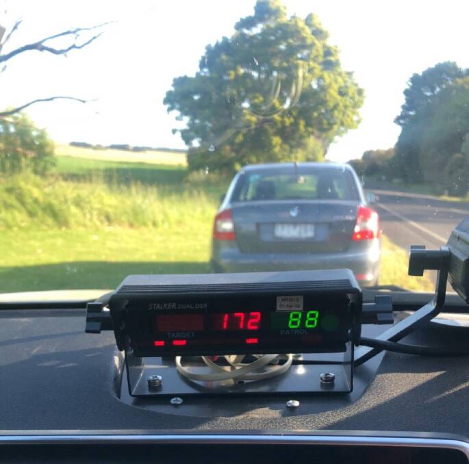Seized: The P-player was caught at Tyrendarra at 172km/h in the 100 zone.