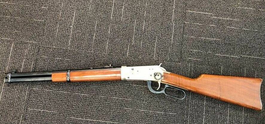 Unacceptable: One of the guns found on the backseat of an unlocked car parked in Mahogany Place this week.