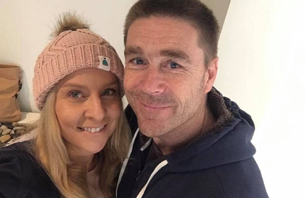 Tough decision: Former South Warrnambool footballer Troy Thornton and his wife Christine. He died in a Swiss euthanasia clinic. Mr Thornton was suffering a progressive neurodegenerative disorder. 