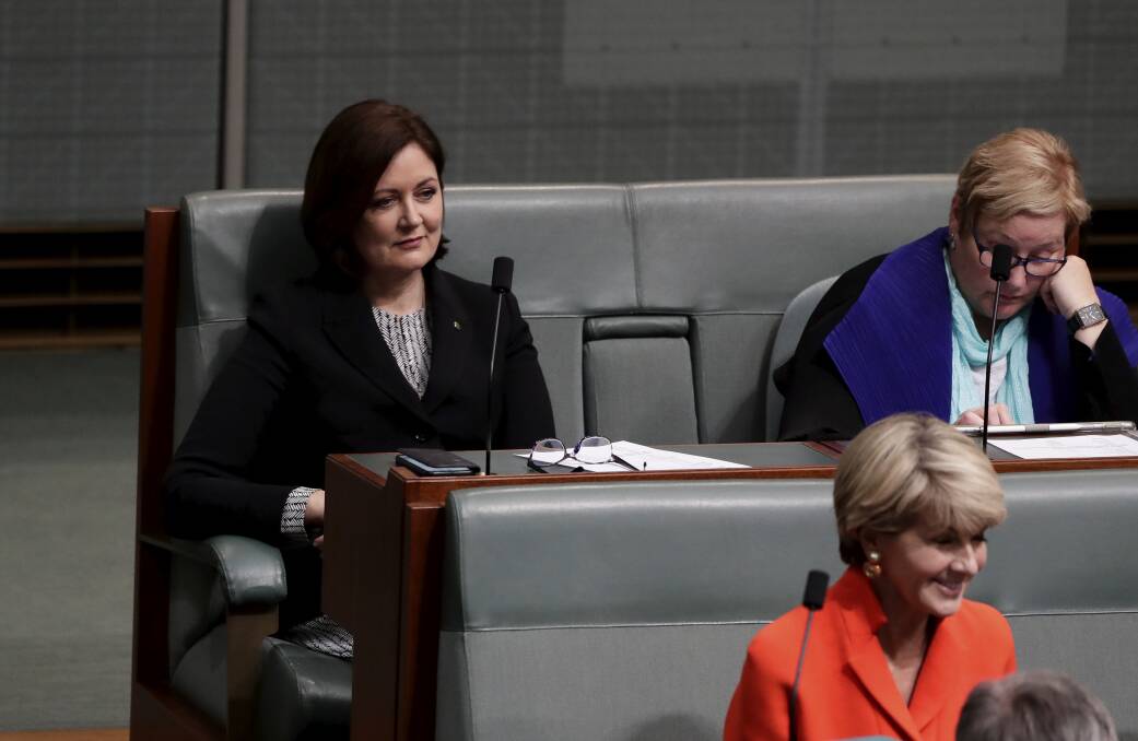 Questions asked: Member for Corangamite Sarah Henderson (left) in parliament on Monday.