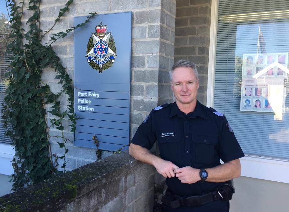 Signing up: Port Fairy police Sergeant Dave Walkley says the proactive initiative will tackle alcohol-fuelled issues through a coordinated consistent approach.