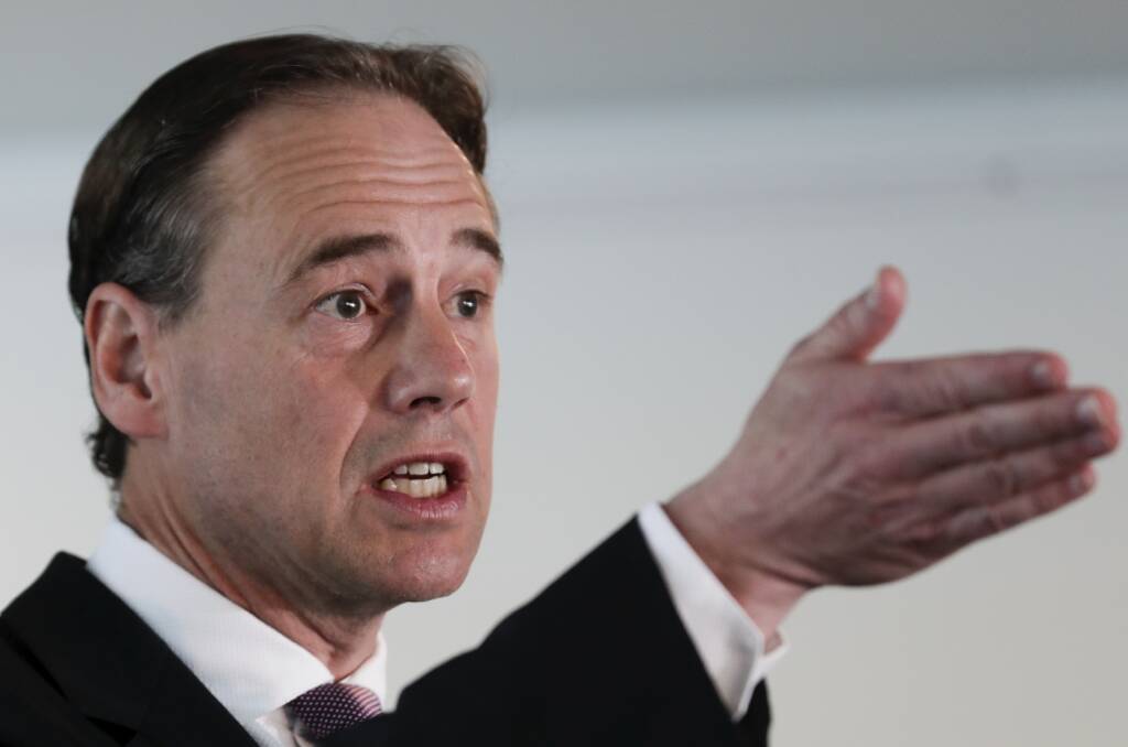 No target other than zero acceptable: Minister for Health Greg Hunt speaking in Canberra last month.