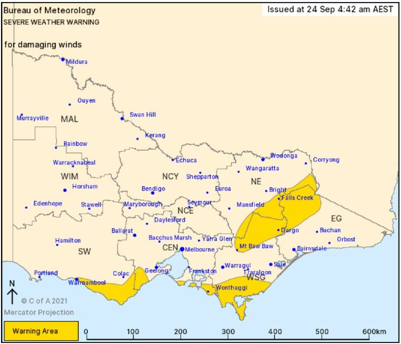 Severe weather warning in place - rain, wind and hail expected