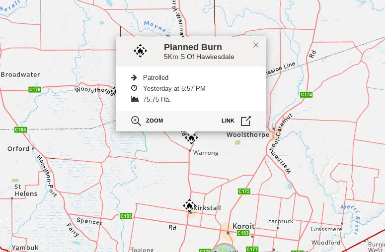 Smoke expected north of Koroit as planned burns conducted