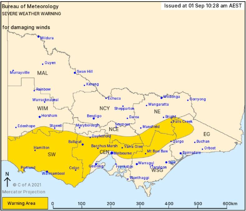 Severe weather warning issued for south-west