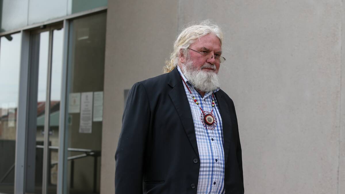 Ideas man: Former long-time Framlingham Aboriginal Trust administrator Geoff Clark outside the Warrnambool Magistrates Court.