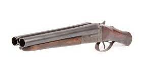 Seized: A stolen, loaded sawn-off double barrel shotgun, similar to this image, was located under a Warranmbool man's bed in a police raid this morning.