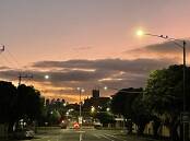 Mild ahead: At 7.15am this morning there was a pretty sunrise in progress looking north up Warrnambool's Kepler Street. We're expecting tops of 14 degrees throughout the week with a couple of showers.