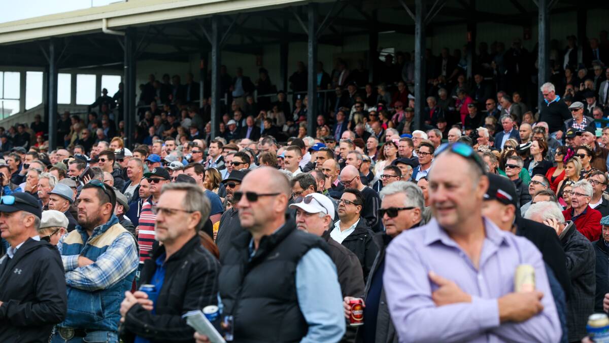 Preparations continue: Huge crowds attend the Warrnambool three-day May carnival.