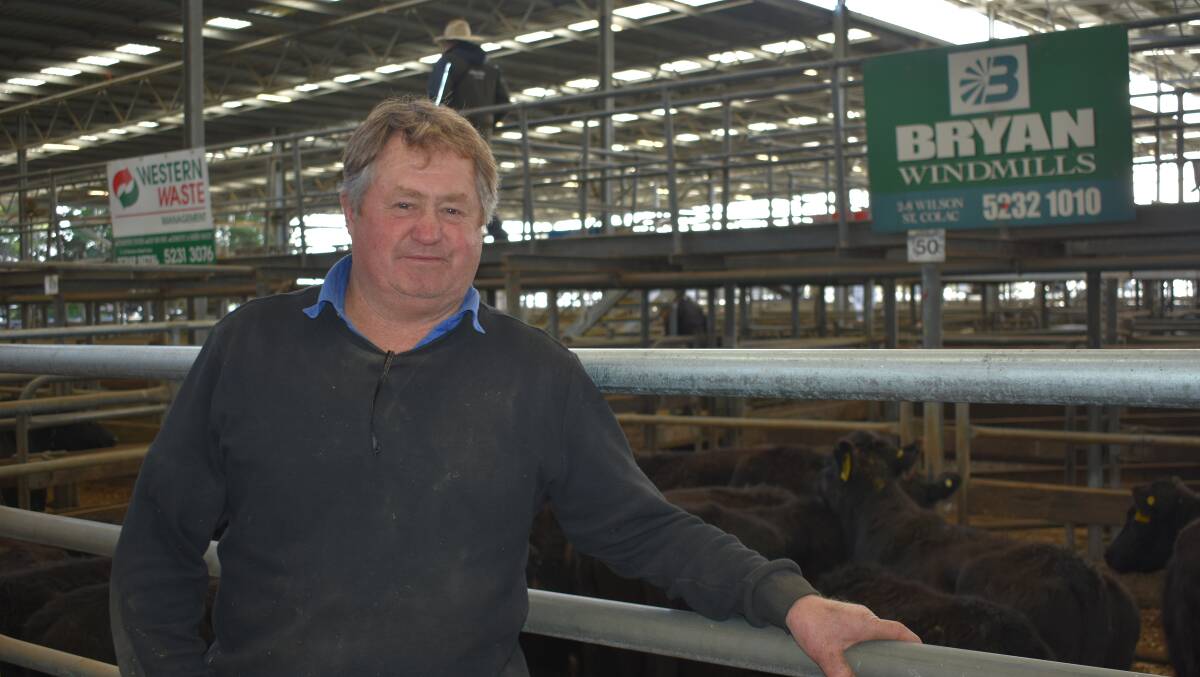 DAIRY TO BEEF: Frank Eldridge, Alvie, has transitioned from dairy to beef production. He picked up 18 heifers, at Colac, for $1360 a head.